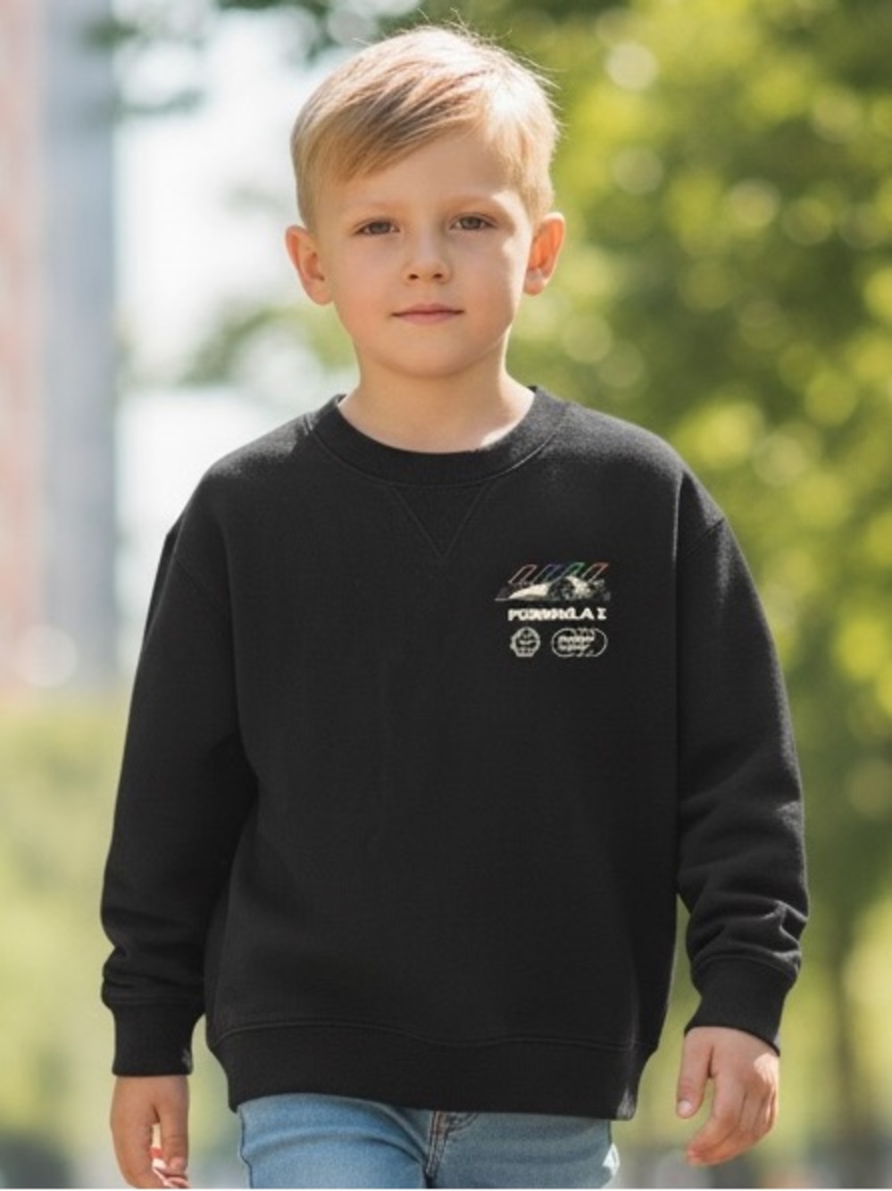 FORMULA 1 Youth Medium (8) Black Crew Neck Sweatshirt